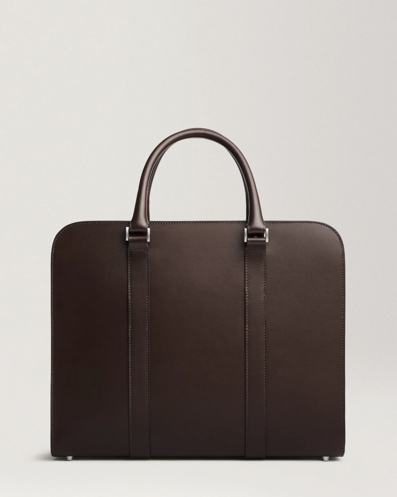 Carl Friedrik Palissy Double Briefcase Chocolate Smooth Leather