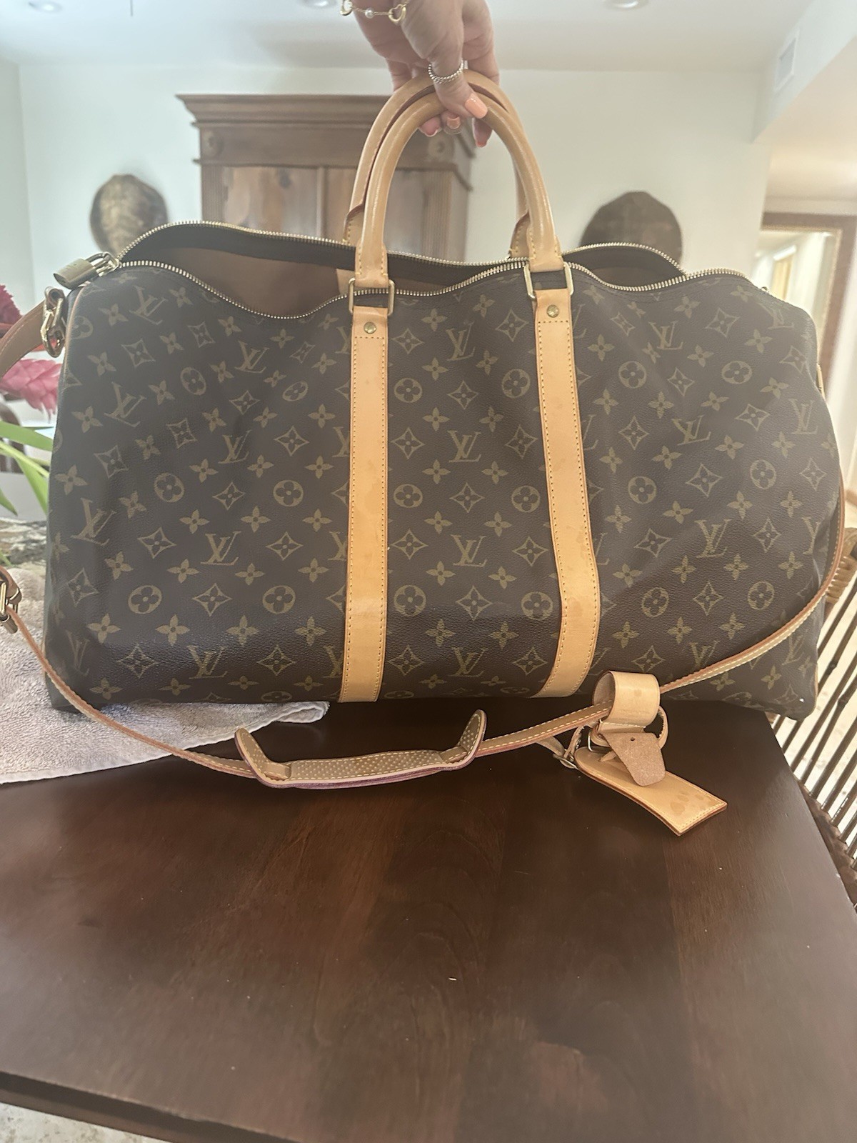 Louis Vuitton Keepall Bandouliere 55 Monogram Boston Bag W55xH29xD25cm