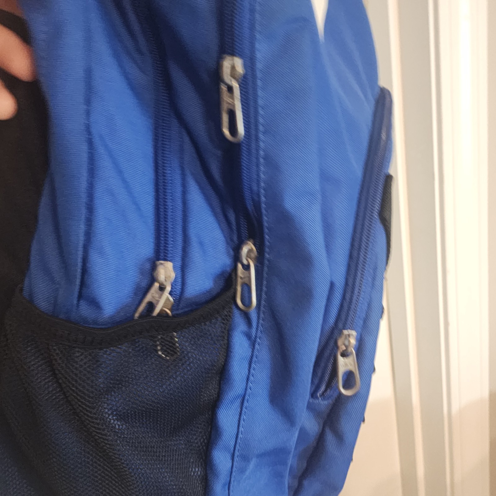 Nike Blue Backpack Multi‑Pocket School Travel Bag Black Straps Durable Unisex