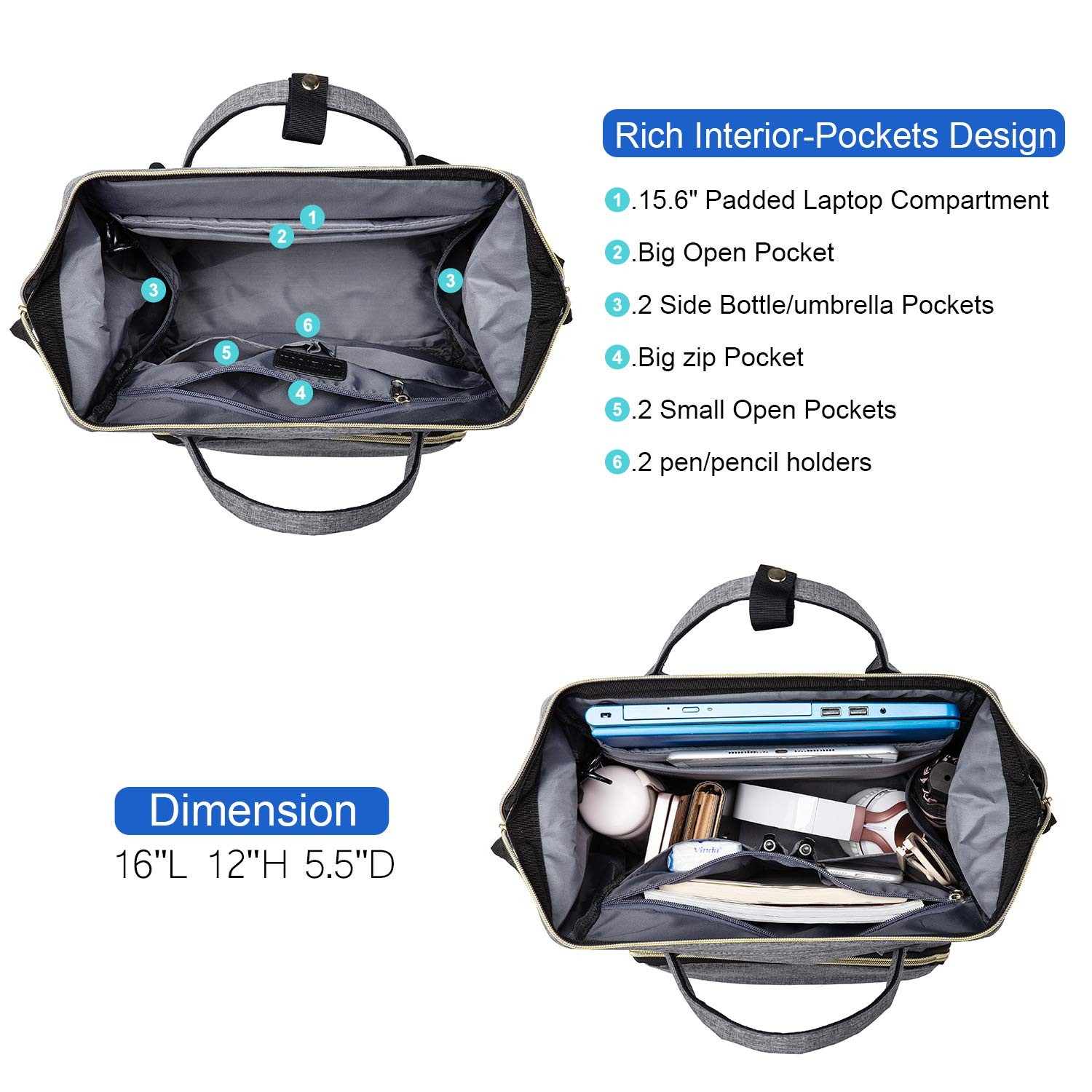 Nurse Backpack Laptop Backpack for with Stethoscope Case & USB Charging Port …