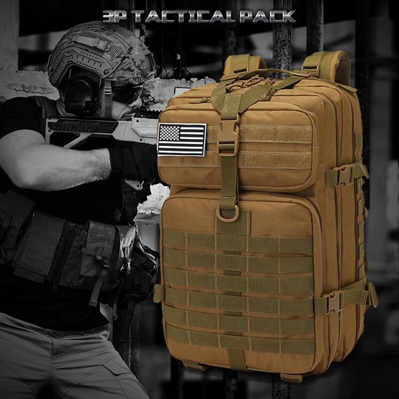 Tactical Backpack 45L Large Rucksack 3 Day Outdoor Military Bag Travel Hiking US