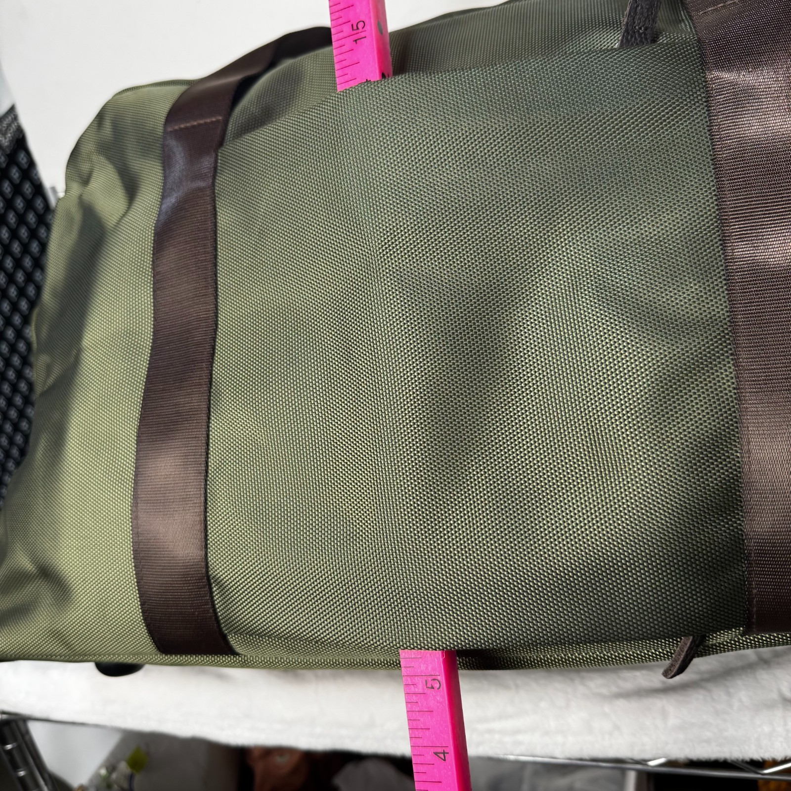 Abercrombie & Kent Large Travel Weekender Duffel Bag Safari Green Brown Waterpro