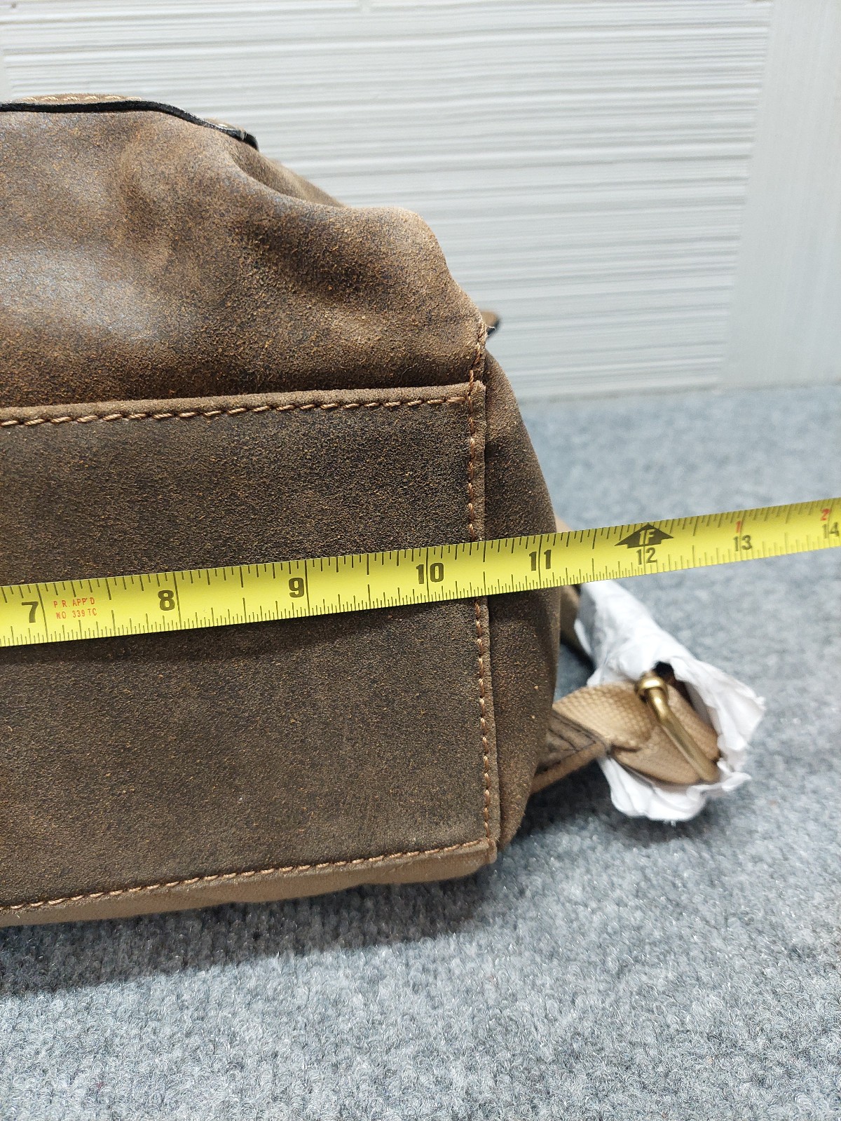 Patricia Nash Men Backpack Brown Moto Leather Buckle Closure Hand Strap Casual