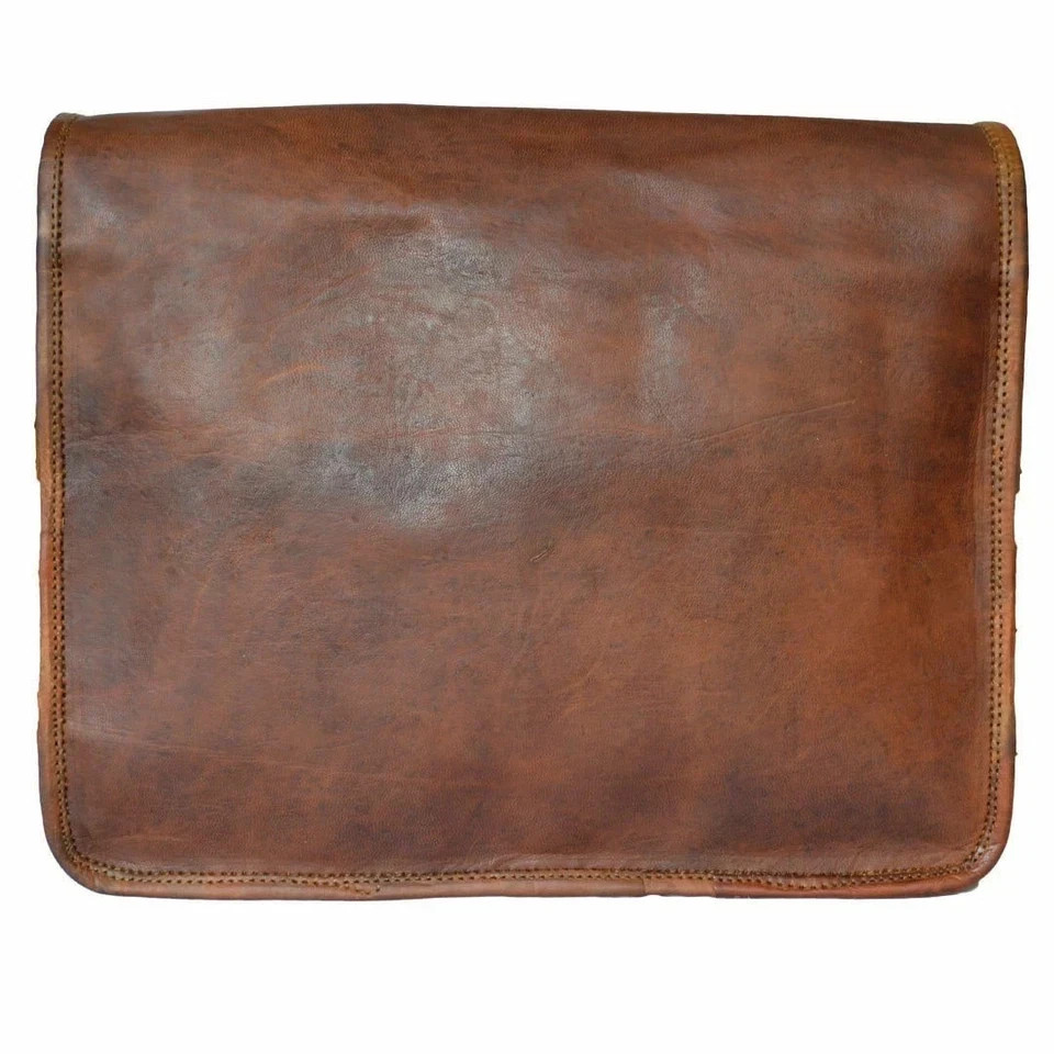 Men’s Genuine Goat Leather Laptop Messenger Bag Business Briefcase Handmade New