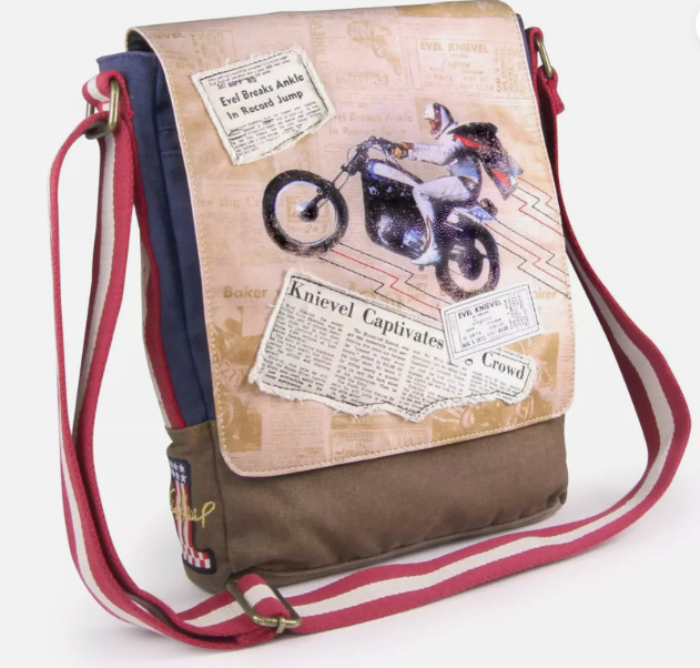 Z Wind Ups Evel Knievel Legacy Canvas – Messenger & Shoulder Bag Faux Leather
