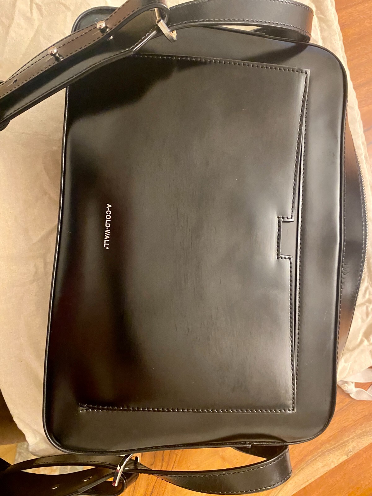 100% Auth A-Cold-Wall ACW Black Leather Bag Fall 2021 Menswear Collection