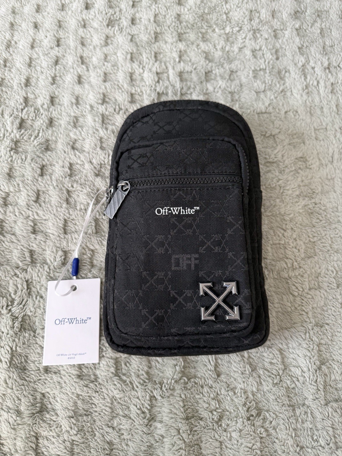 Off-White North/South Flight Multi Pocket Crossbody Bag