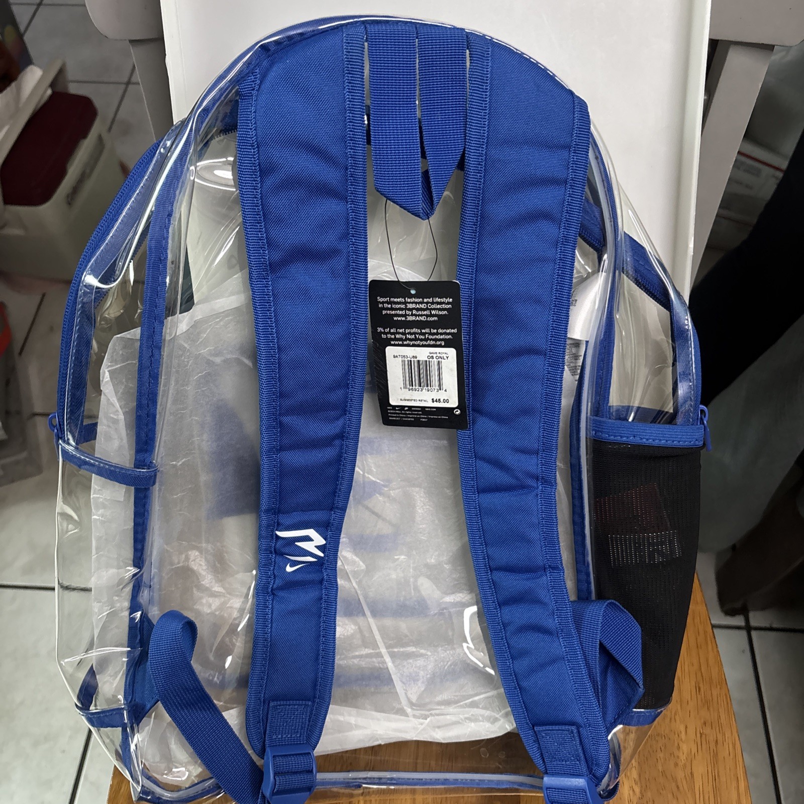 Nike 3 Brand Clear Backpack – Royal Blue