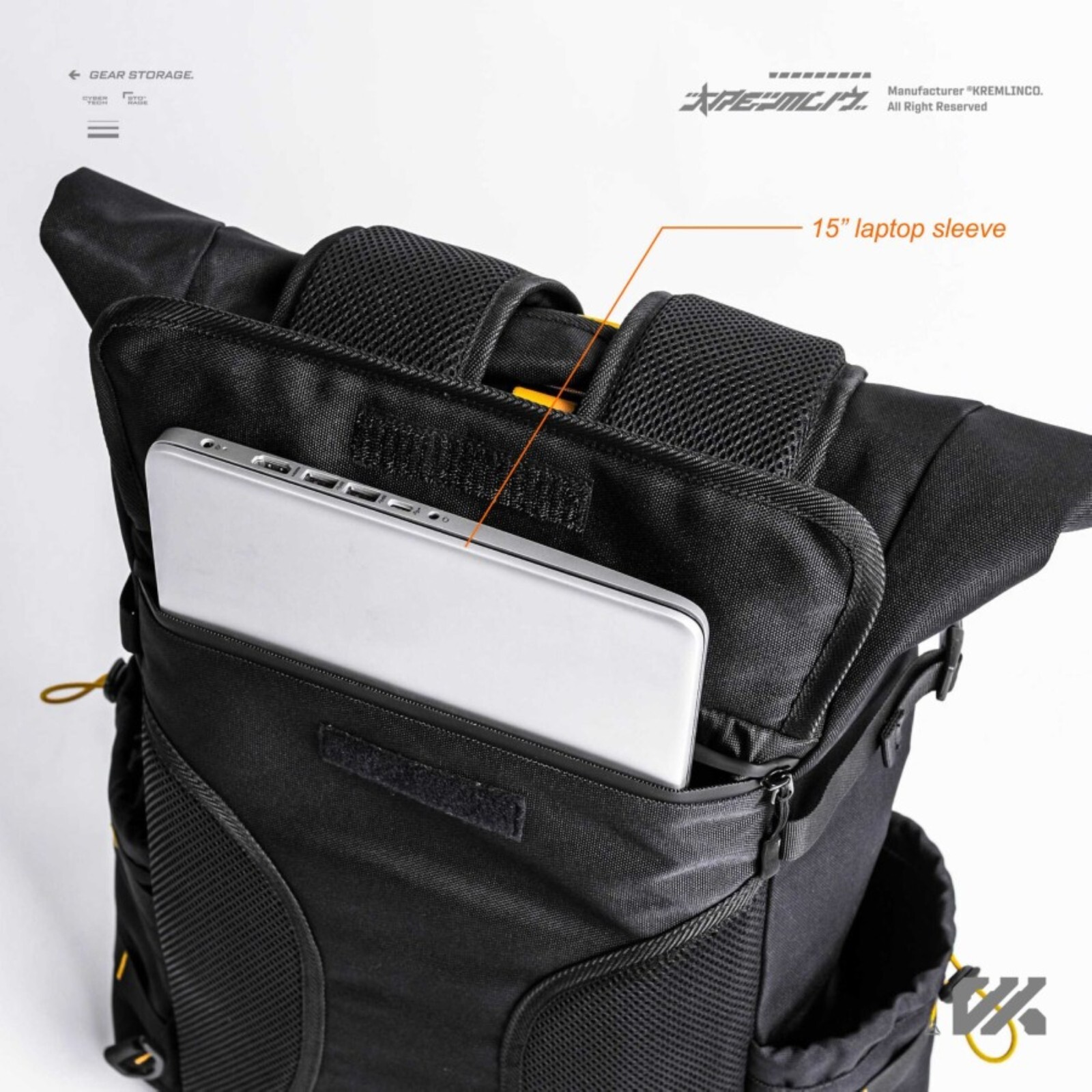Kremlin Revenant Black Backpack Carrier Futuristic Fullzip Backpack Crossbody