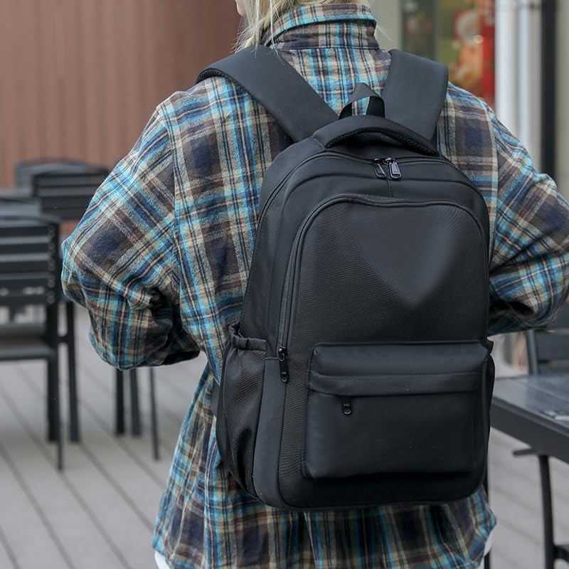Black Cute College Aesthetic Backpack Teen Girls Students Laptop Travel Bag