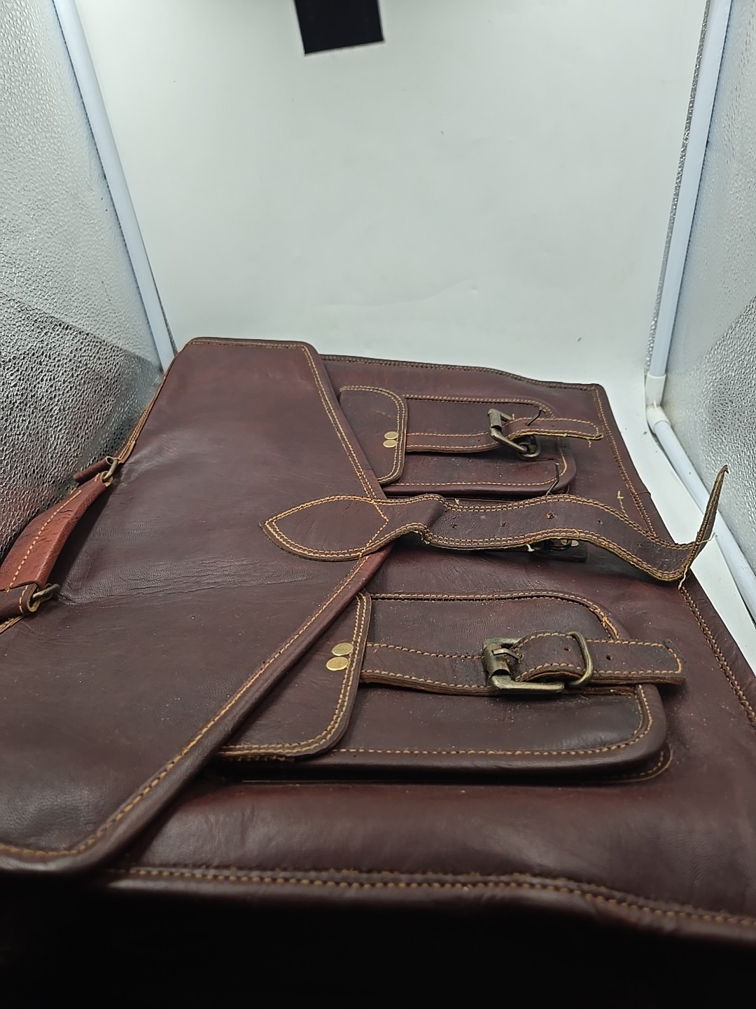 Leather Briefcase Laptop Messenger bag best computer satchel Bag 17 1/2″ 14″