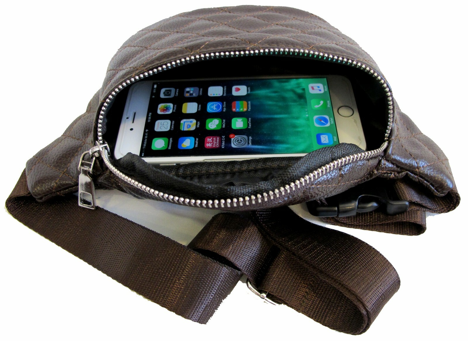 Quilted Pattern Soft Faux Leather Fanny Pack Waist Bag One Zipper Pocket 5 Color