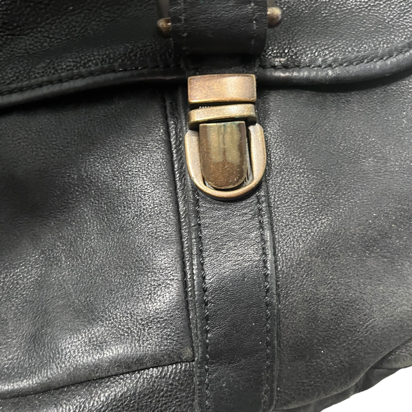 Fossil Messenger Bag Briefcase Attache Case Black Unisex ( Men’s) Estate Retro