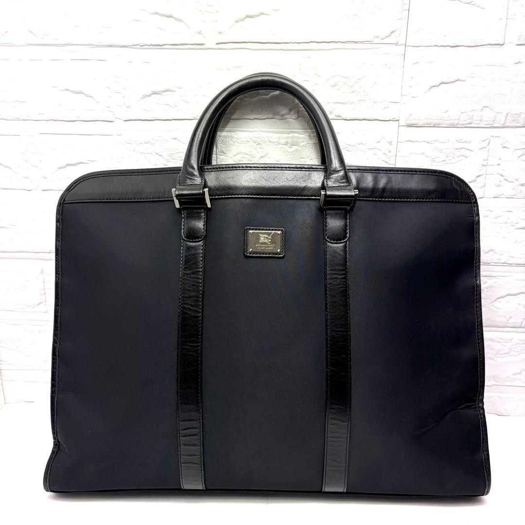 Authentic Burberry Black Label Briefcase Business Bag Nova Check 42cm Black