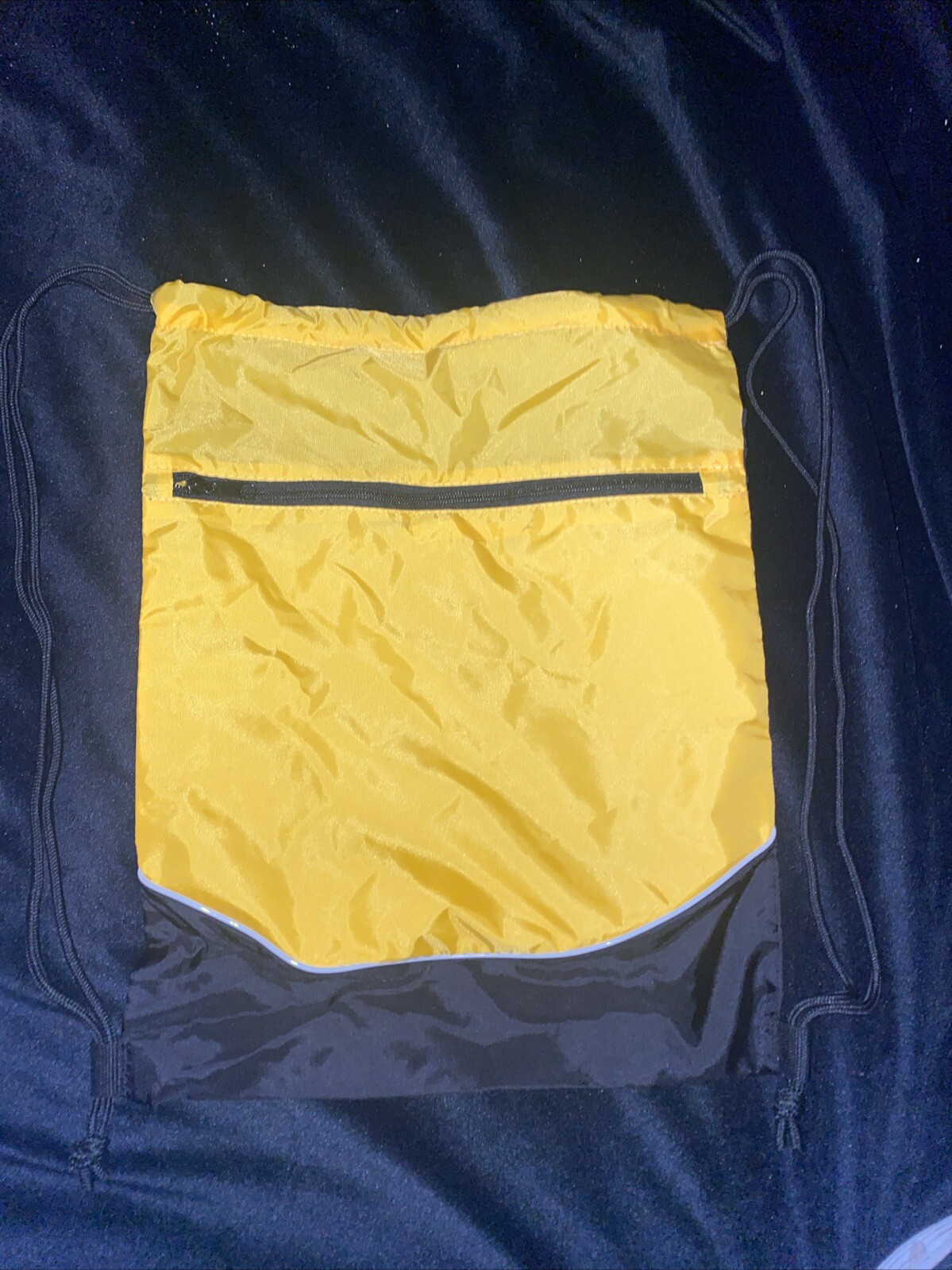 Black And Yellow Back Pack Sack Drawstring