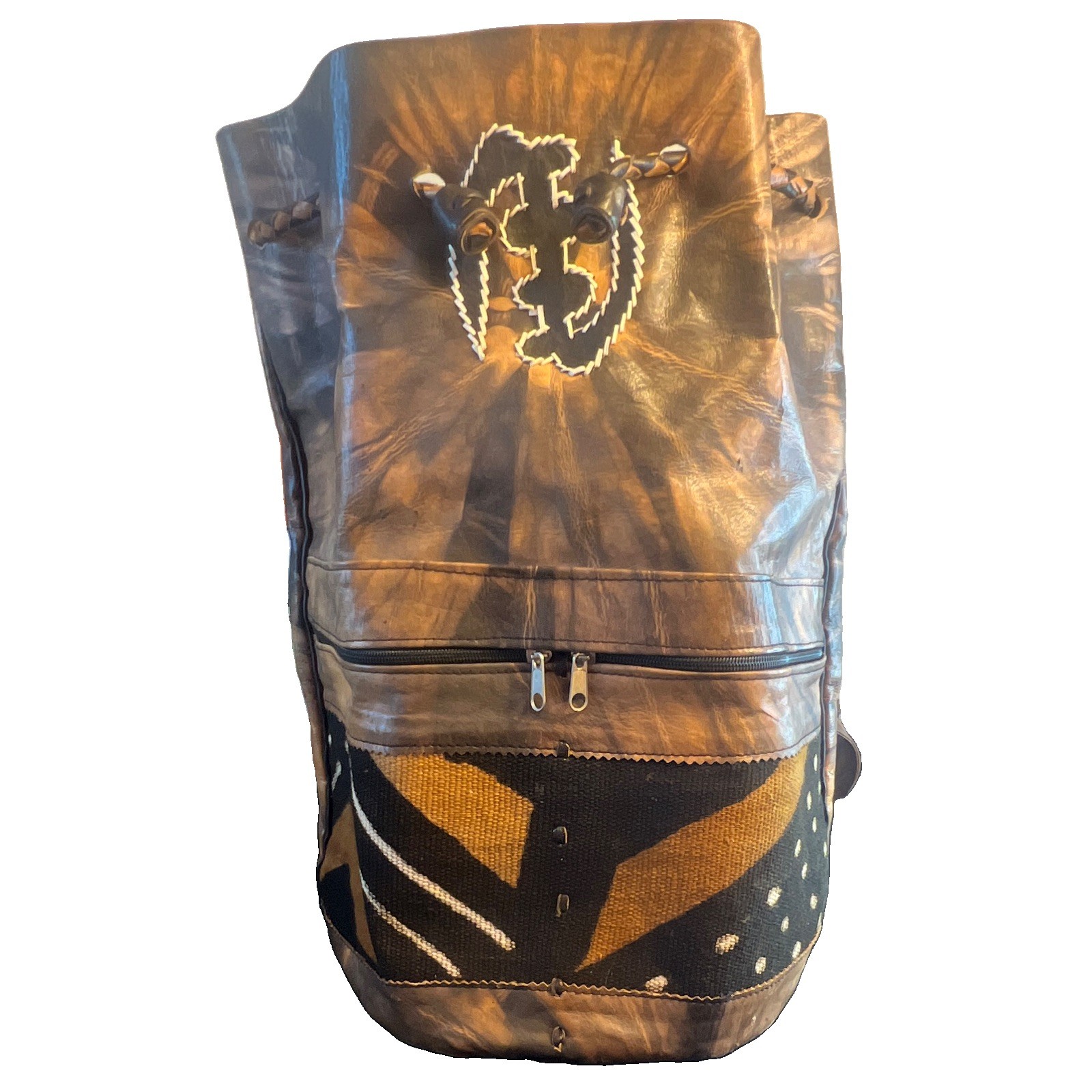 Handcrafted African Leather Unisex Backpack!
