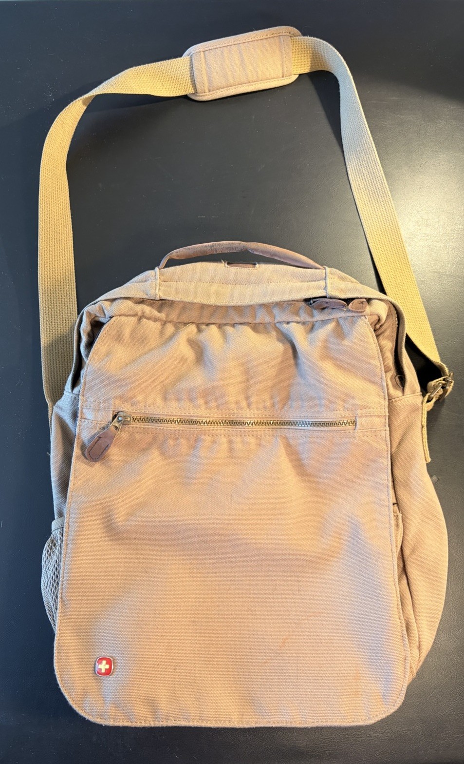 Wenger Swiss Messenger Crossbody Bag Khaki Canvas