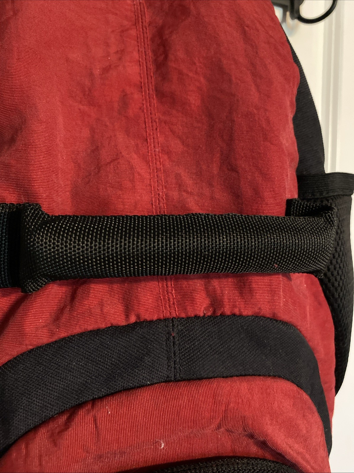 Large Red And Black Backpack, Multiple Zipper Pockets, Shoulder & Carry Strap