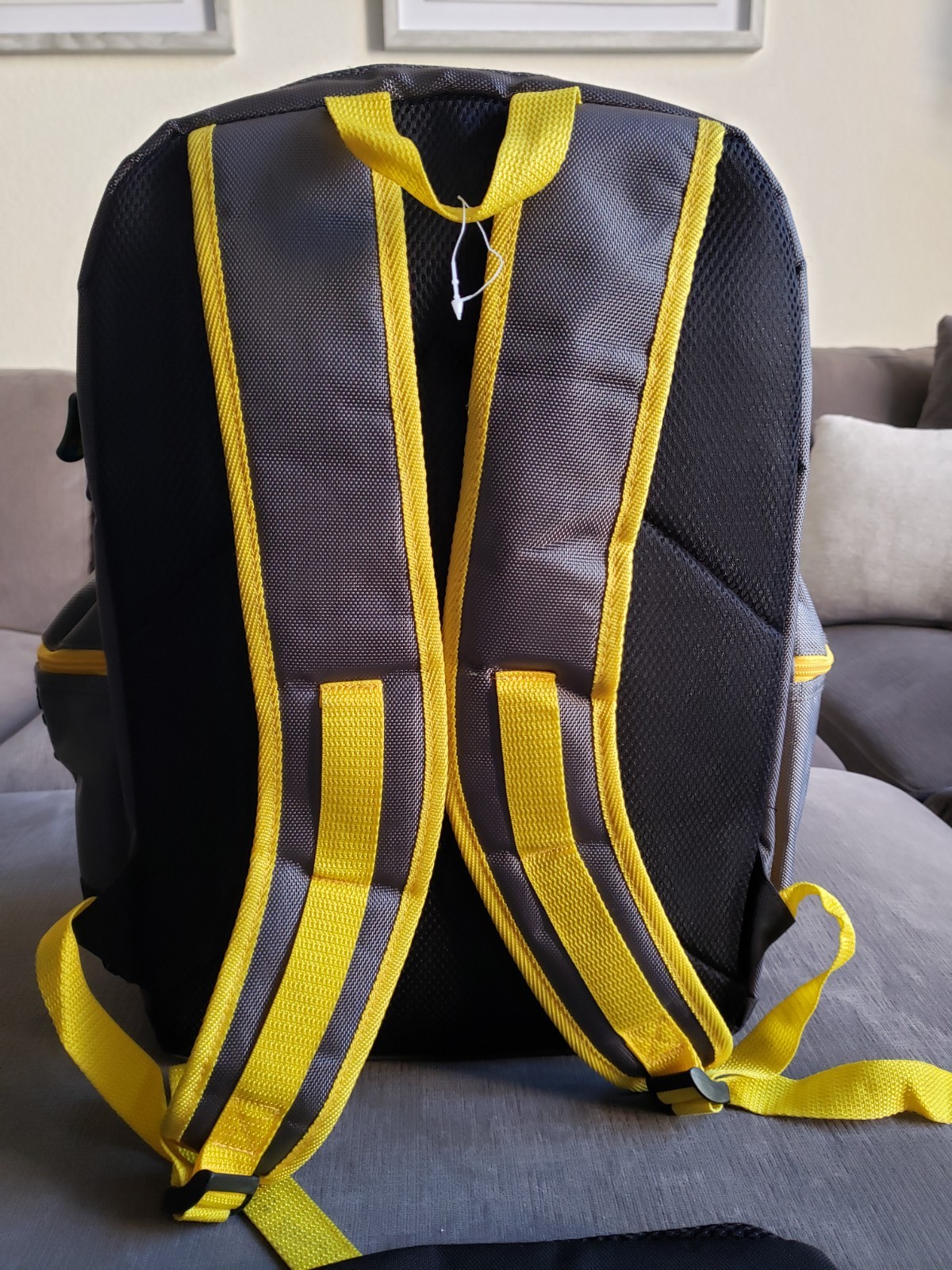 Vintage Microsoft Computer Laptop Backpack W/ Clip In Bag Grey Yellow READ DESC.