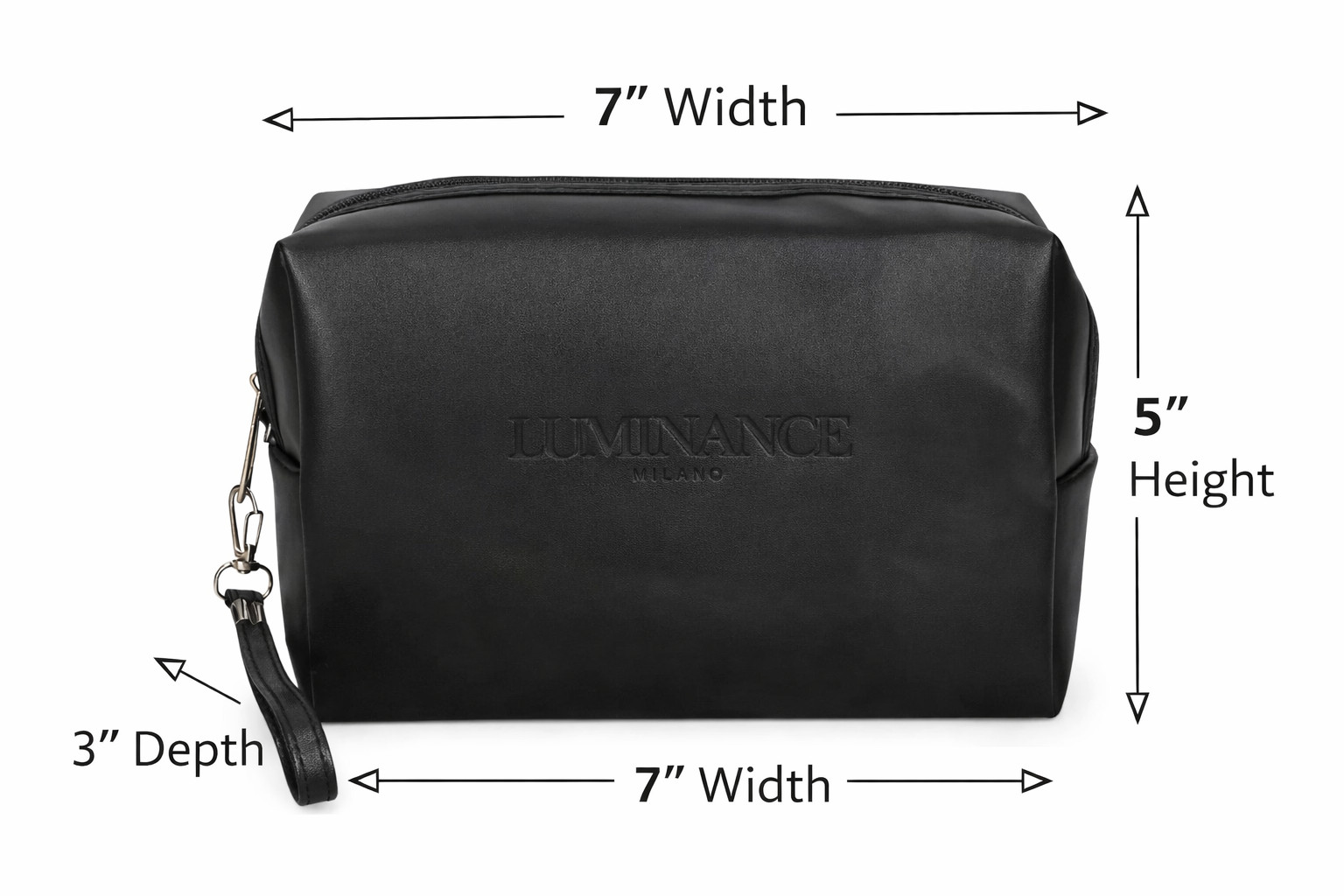 Leather Toiletry Bag Dopp Kit Luminance Milano Travel Shaving Cosmetic Case Blac
