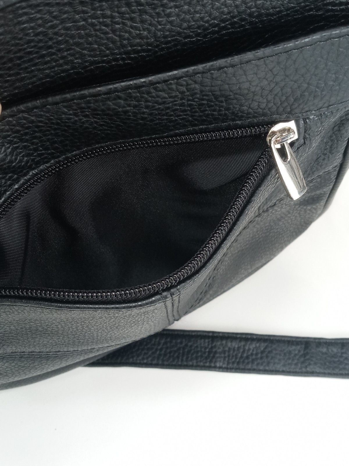 Men Leather Crossbody Bag Black Compact & Practical Everyday Use Multi Pockets