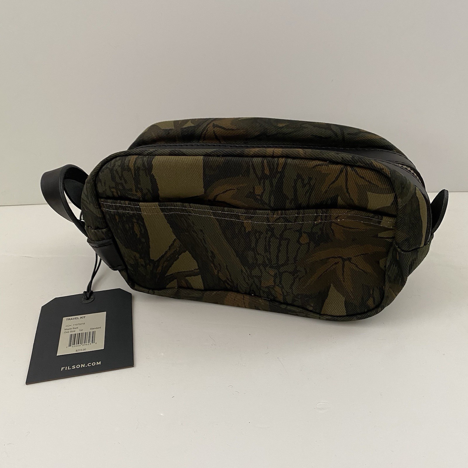 FILSON Rugged Twill Leather Travel Kit Dopp Bag Maple Bark Camo NWT USA Made