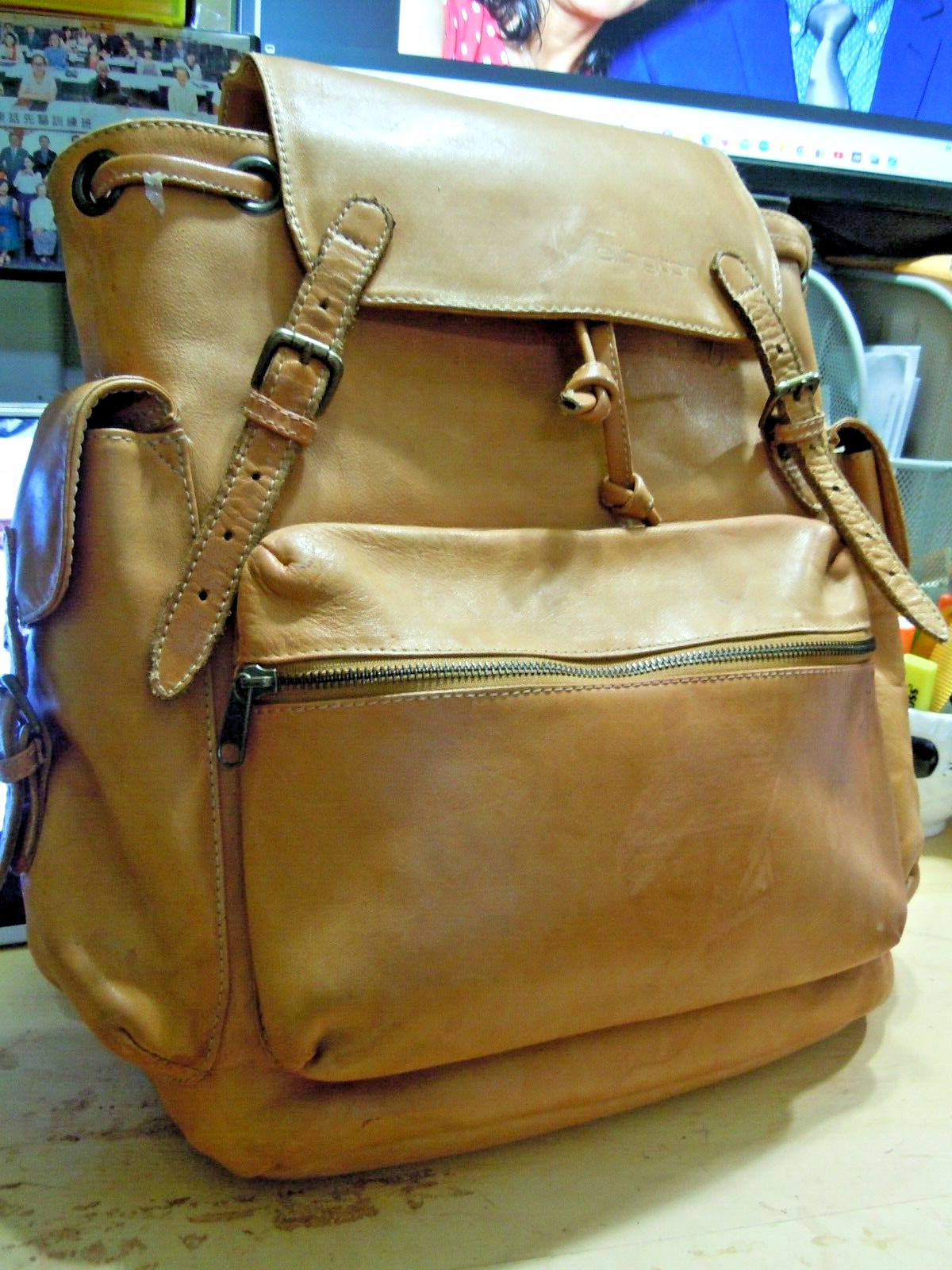 ELLINGTON Vintage Authentic Saddle Brown Leather large Backpack Bag #5