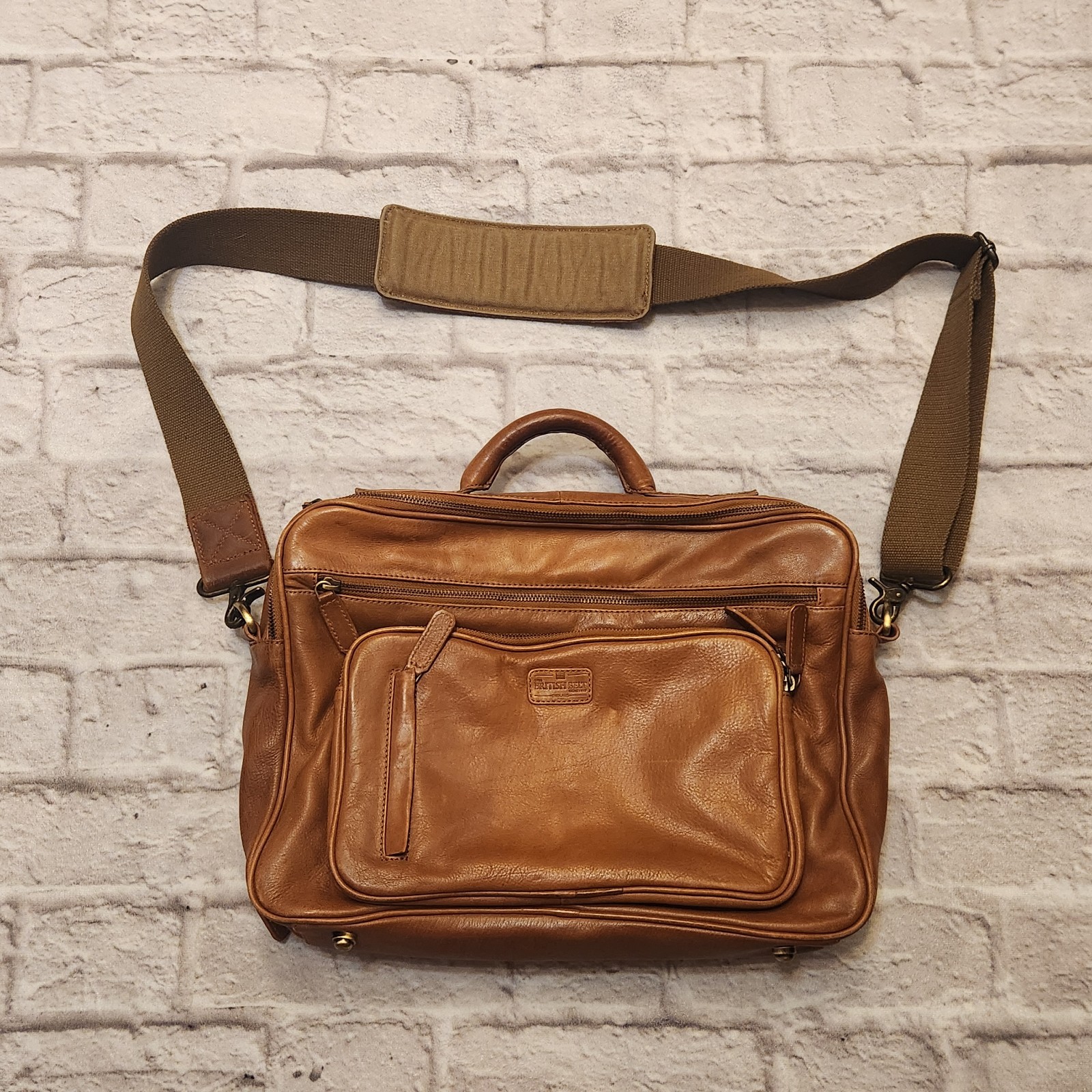 British Belt Company Mens Leather Shoulder Bag/Briefcase British Tan