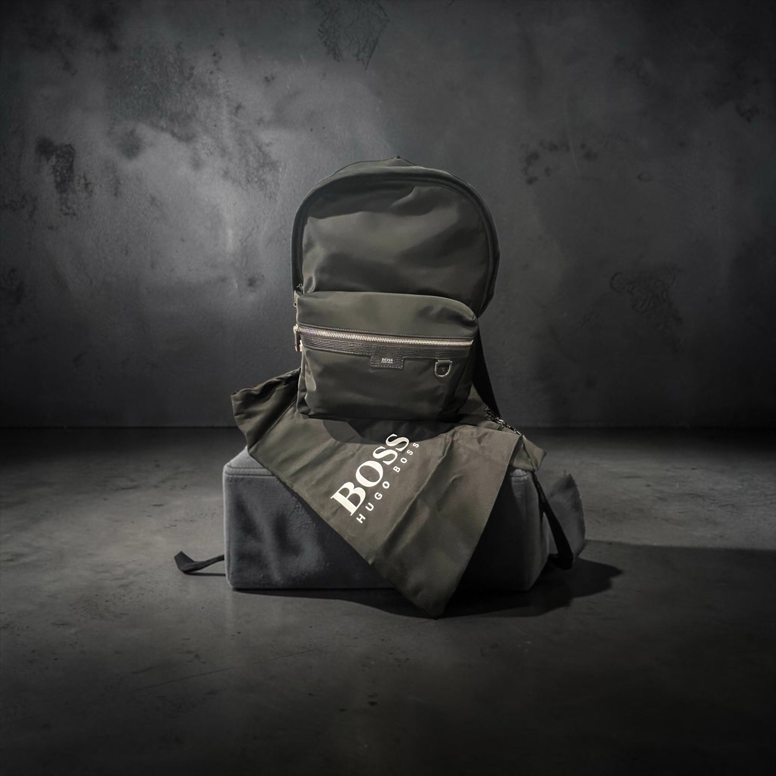 BOSS Black Nylon backpack features a minimalist design NWOT MSRP $298