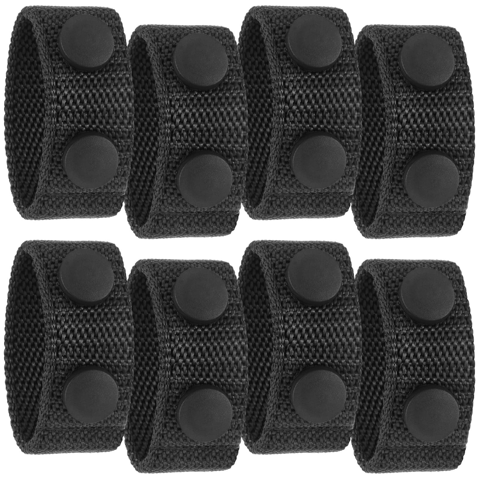 WILLBOND 8 Pcs Belt Keepers for Duty 2-1/4 Wide with Double Snaps Black