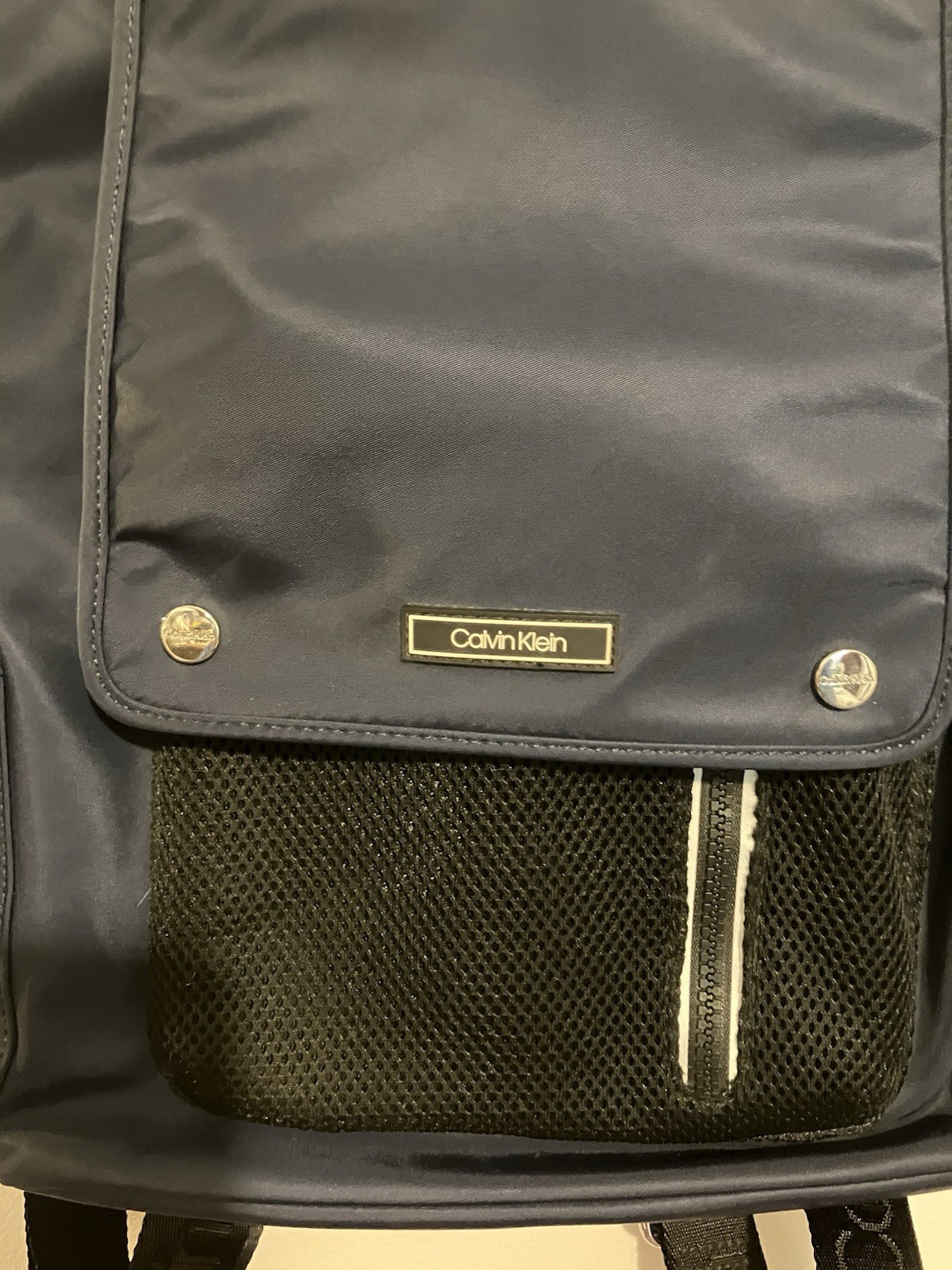 Calvin Klein Blue Nylon Utility Backpack Travel Bag Multi-pocket Shoulder Strap