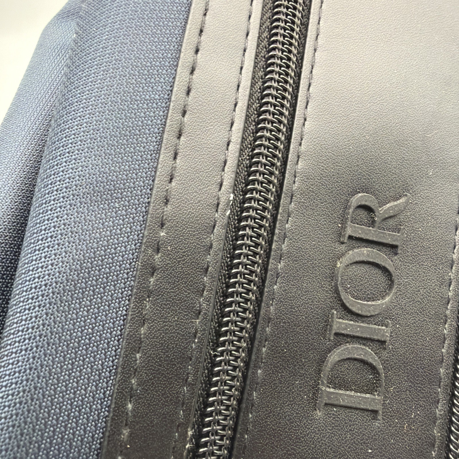 NIB Dior Navy & Black Toiletry Bag Dopp Kit Pouch Travel Case Dual Zipper NEW
