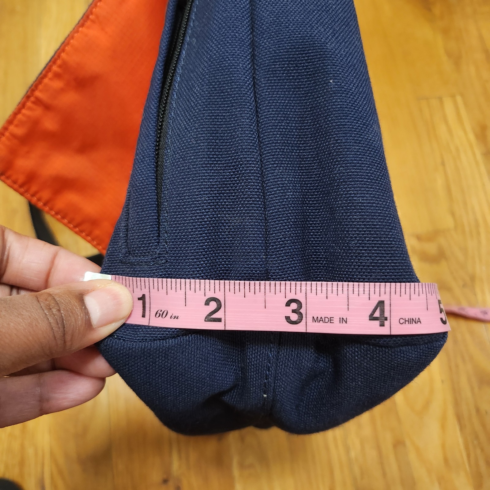 Jack Spade Greene Street Messenger Bag Blue Canvas Orange liner