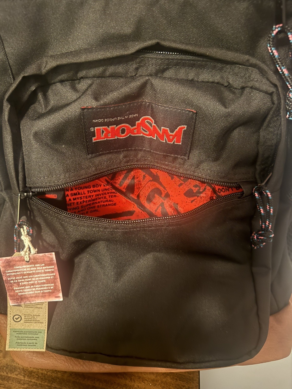 JanSport × Stranger Things Upside Down 34L Cool Student 17.5” Black Backpack
