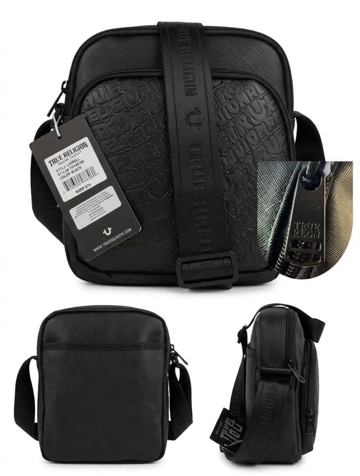 True Religion Latrell Crossbody Bag – Black – TR106166 – New with Tags