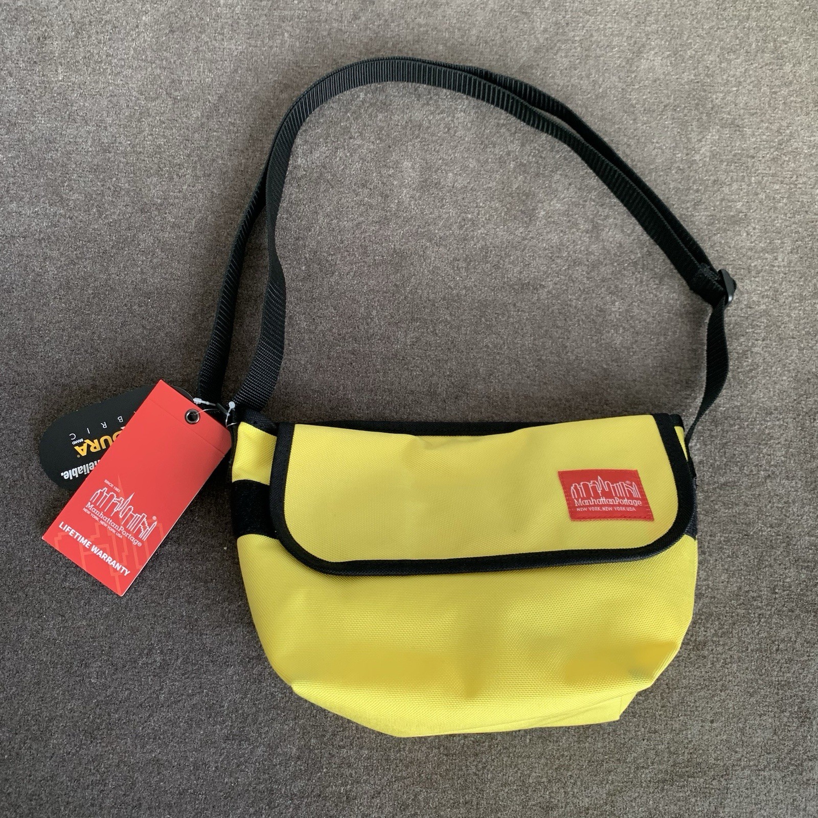 Manhattan Portage Nylon Messenger Bag Yellow 10.5″ x 7.5″