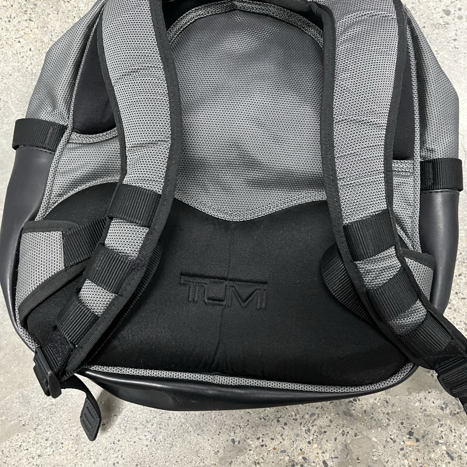 Tumi T2 Gray Black Ballistic Nylon Backpack Multi Compartment
