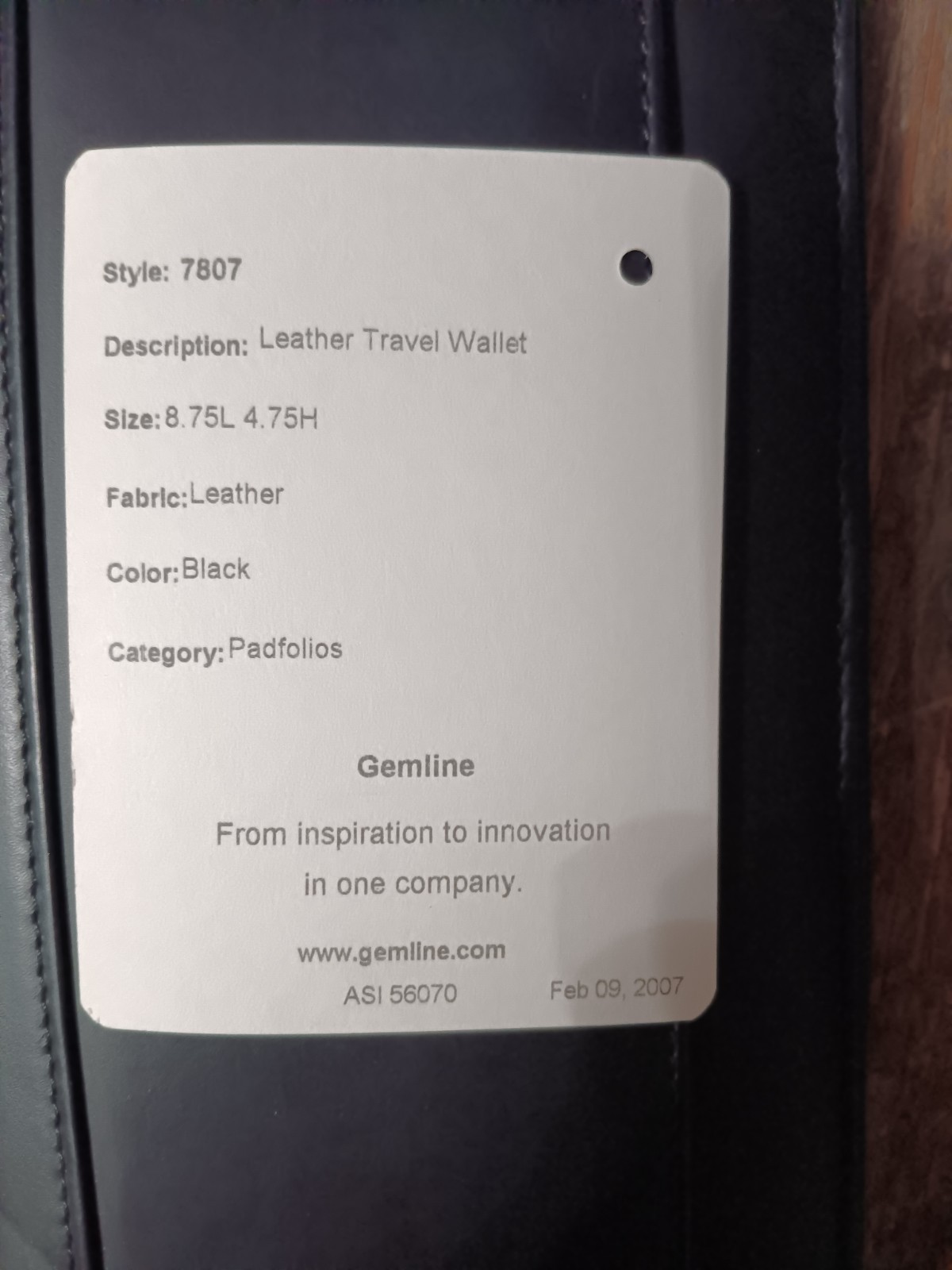 Gemline Leather Travel Leather Wallet Black EUC *See Description