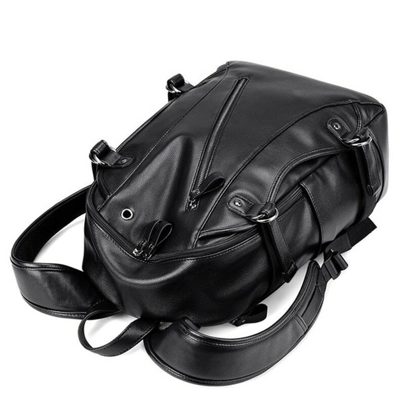New Backpack Men Waterproof Leather Travel School Bag