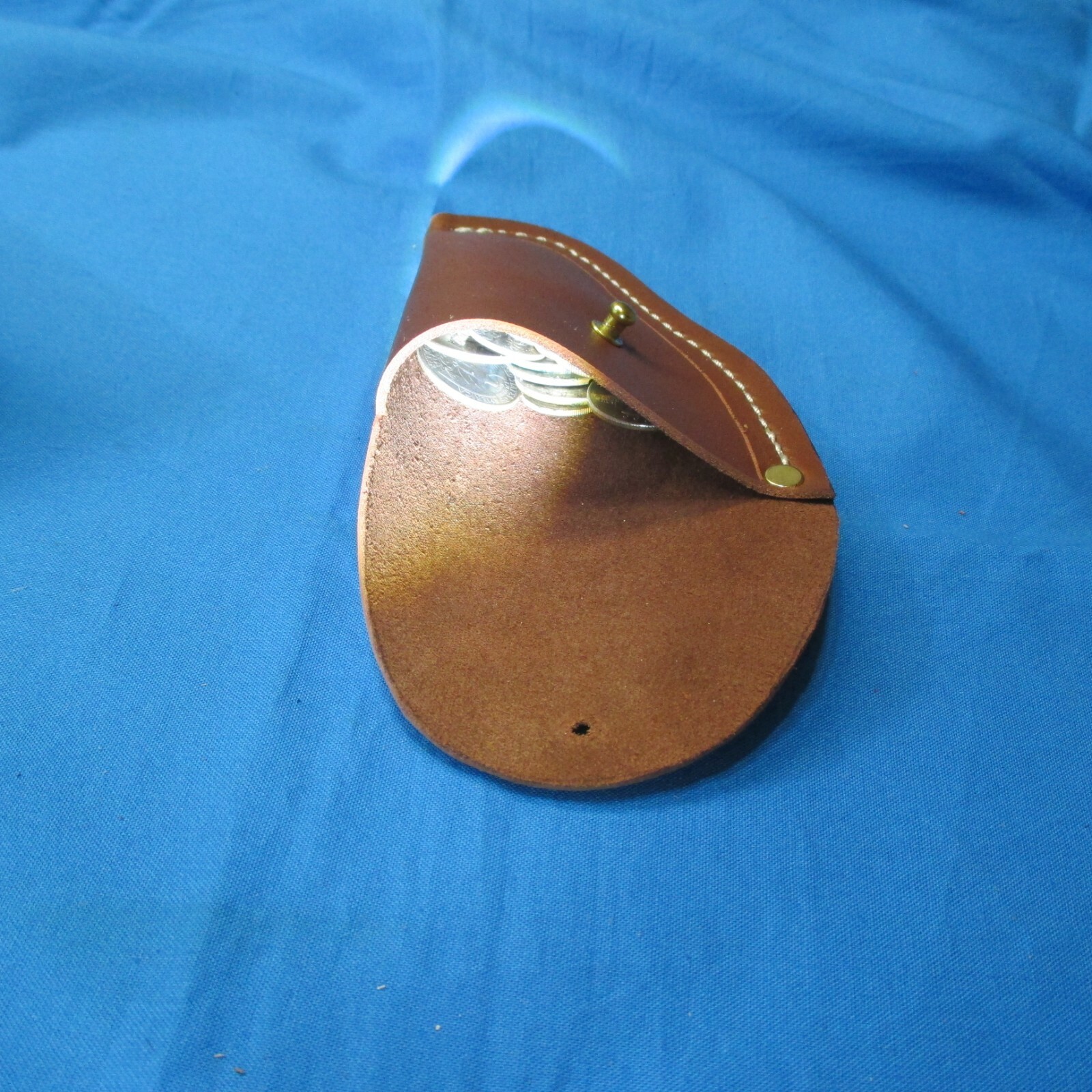 Leather Coin Pouch Holster Shaped, Carry in Pocket Glove Box or Armrest Console.