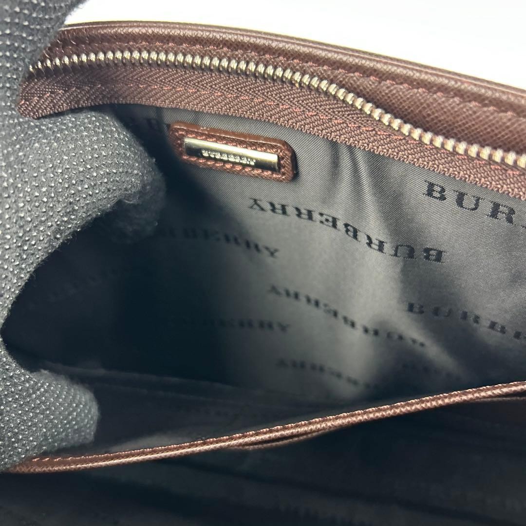 Authentic Burberry Black Leather Clutch Bag 18cm x 26cm Excellent Condition