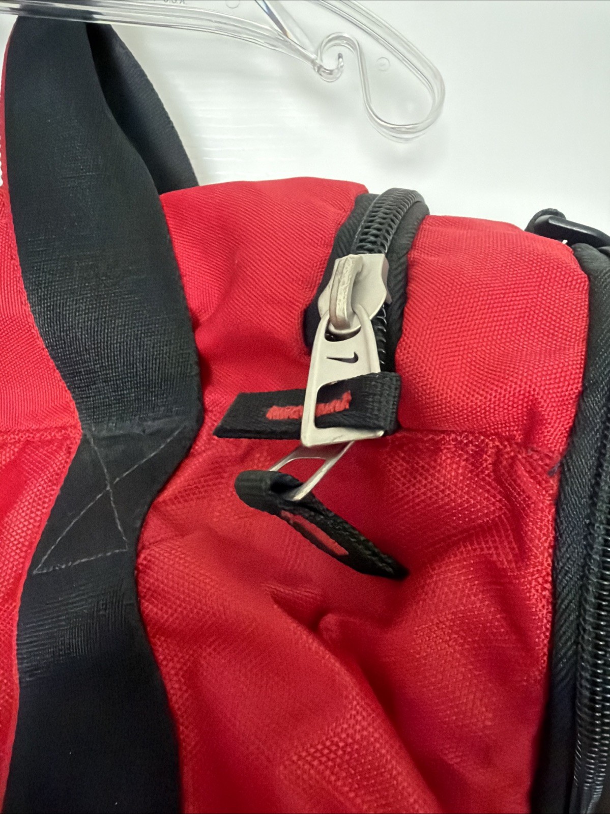 Nike Large Duffle Bag Red With Black No Shoulder Strap