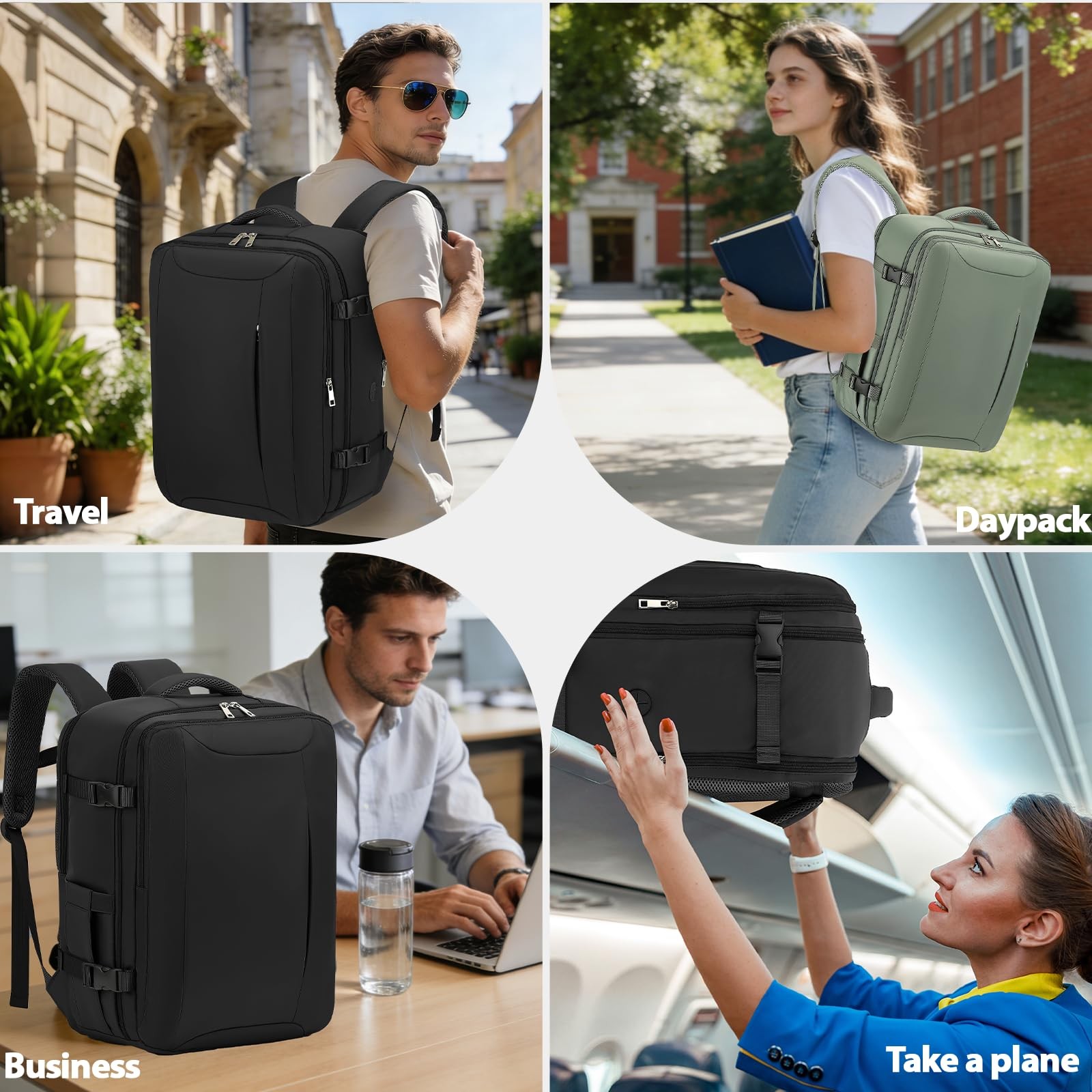 Carry On Backpack, Travel Backpack Airplane Approved, 18x14x8 Inches Travel B…