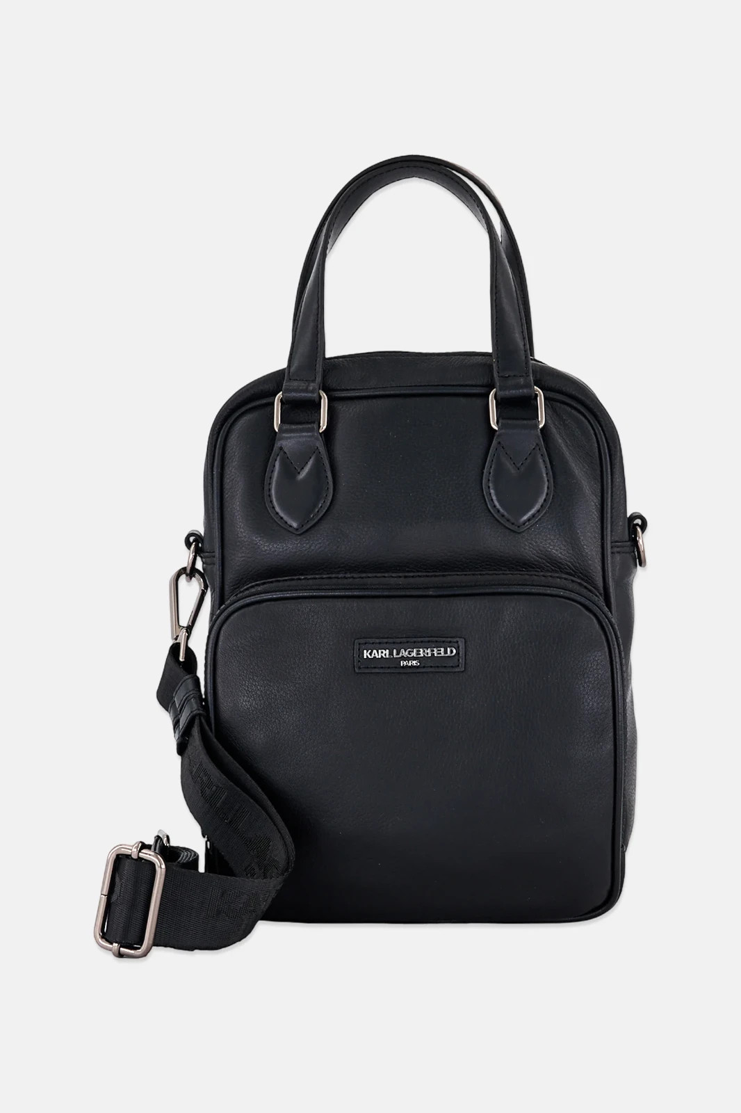 Karl Lagerfeld Paris Leather Sling Cross Body Bag NWT MSRP $175 LA4L2317 BLK