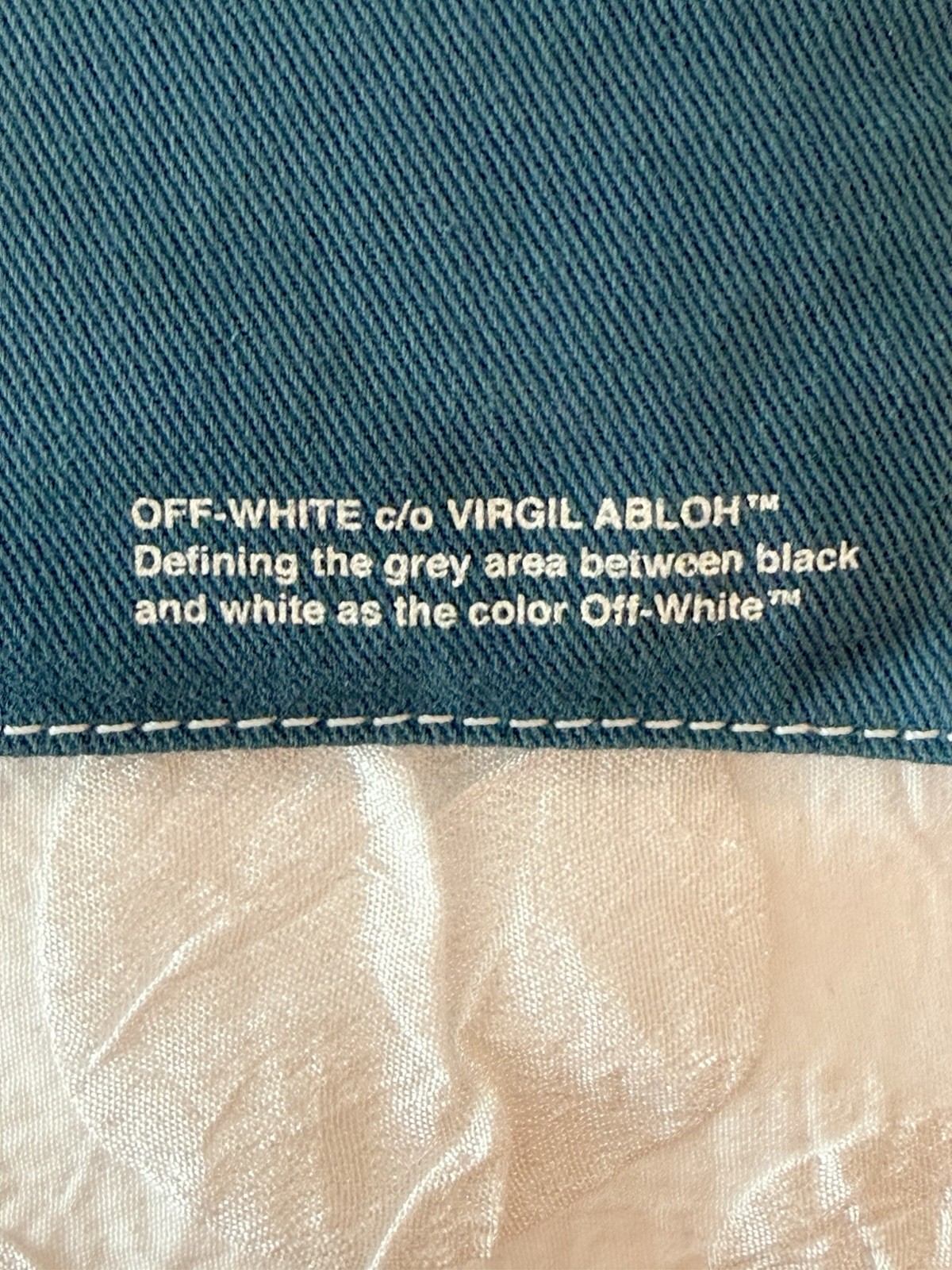 Authentic Off-White Virgil Abloh SS19 Blue Twill Messenger Bag OMNA066S19C31001