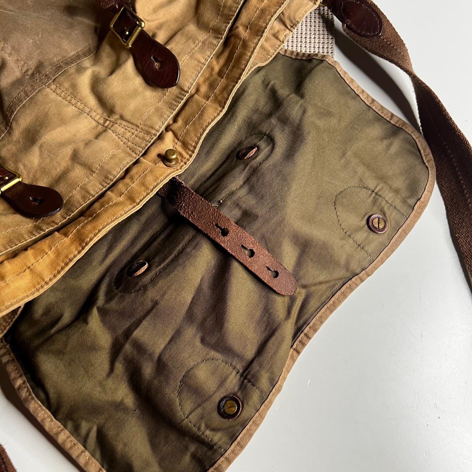 J.Crew Abingdon Messenger Bag Waxed Canvas Leather Field Satchel Laptop Bag