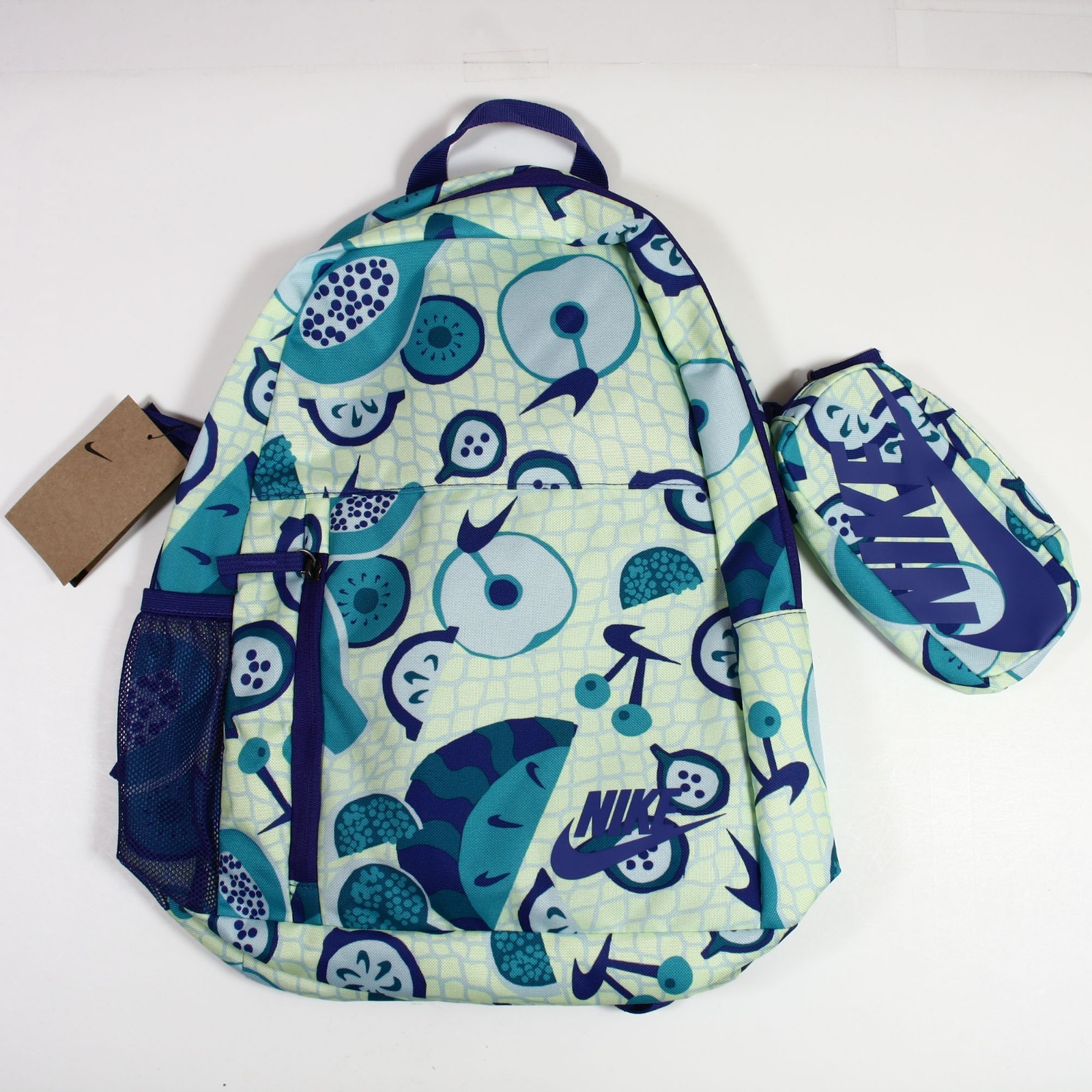 Nike Elemental Big Kids 20L Backpack w/Pencil Case HM6895-701 Green Blue Fruit