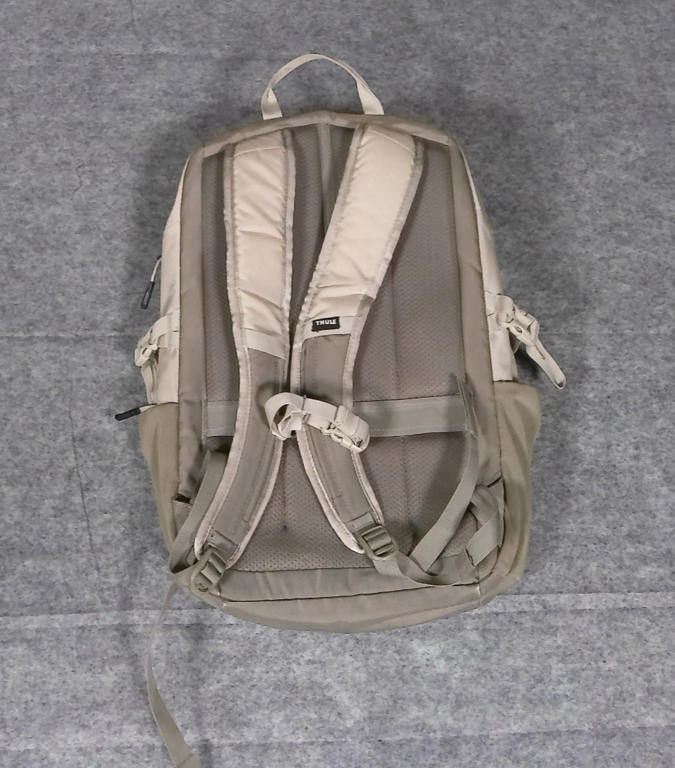 Thule Backpack Brown Tan Travel Work Laptop Organizer Daypack Bag with Safezone