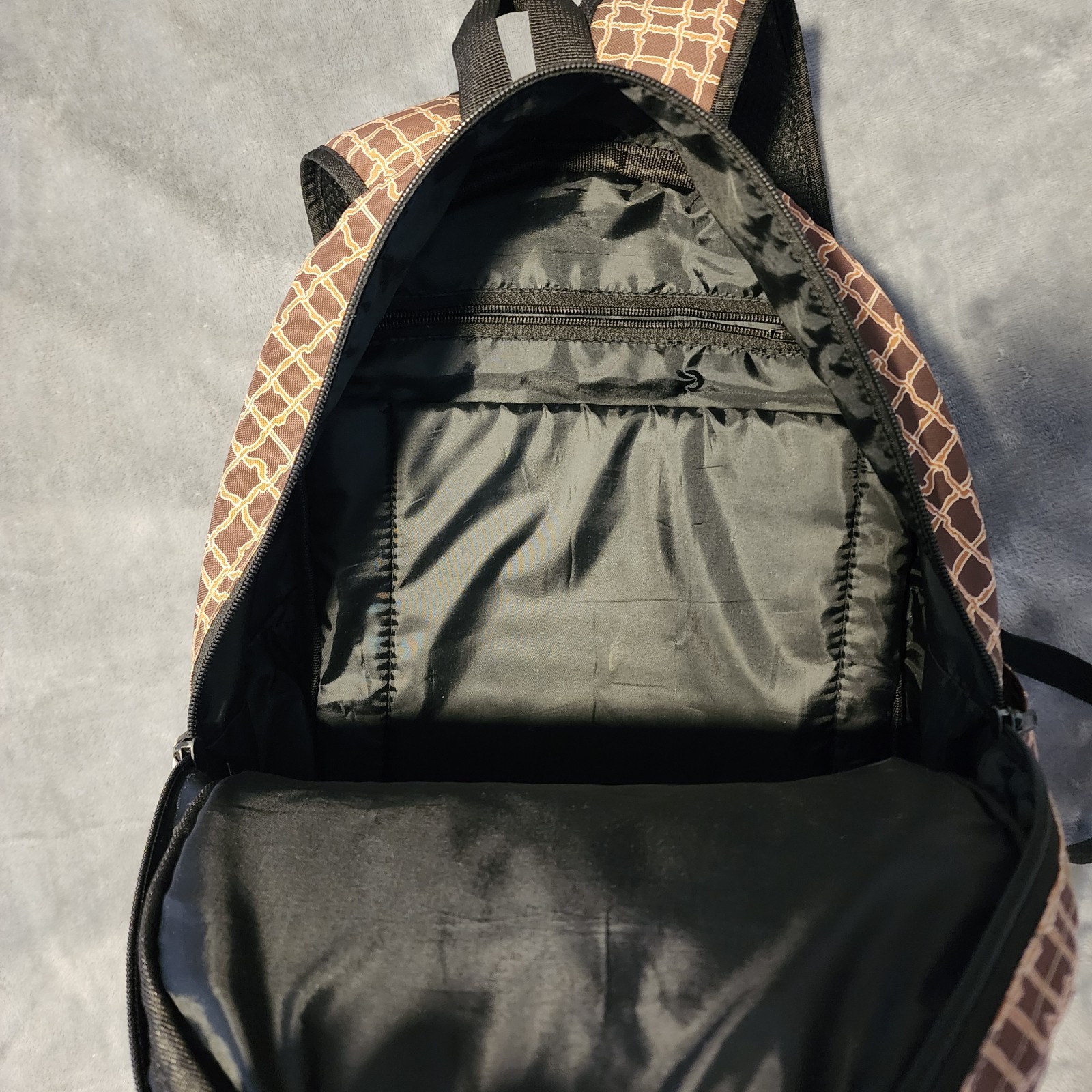 BACKWOODS Cigar Backpack Brown Logo All Natural Tobacco Print School Bag Zip Top