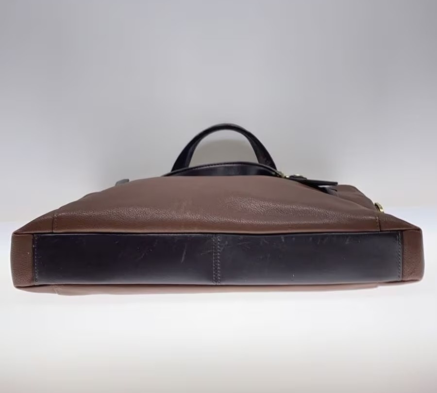 TUMI 2-Way Briefcase Brown Leather Men Business Handbag 68516B